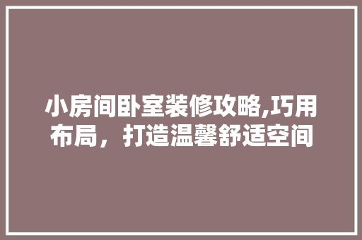 小房间卧室装修攻略,巧用布局，打造温馨舒适空间