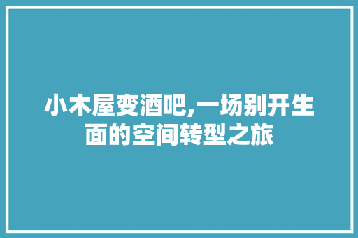 小木屋变酒吧,一场别开生面的空间转型之旅