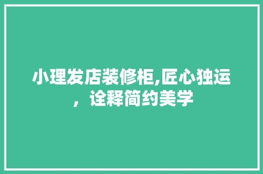 小理发店装修柜,匠心独运，诠释简约美学