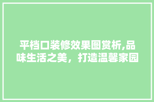 平档口装修效果图赏析,品味生活之美，打造温馨家园