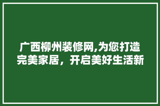 广西柳州装修网,为您打造完美家居，开启美好生活新篇章