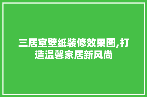 三居室壁纸装修效果图,打造温馨家居新风尚