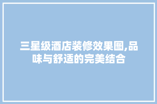 三星级酒店装修效果图,品味与舒适的完美结合
