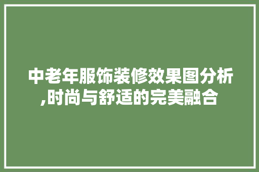 中老年服饰装修效果图分析,时尚与舒适的完美融合