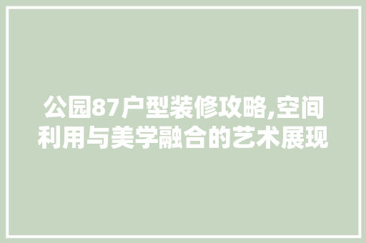 公园87户型装修攻略,空间利用与美学融合的艺术展现