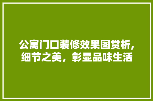 公寓门口装修效果图赏析,细节之美，彰显品味生活