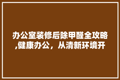办公室装修后除甲醛全攻略,健康办公，从清新环境开始