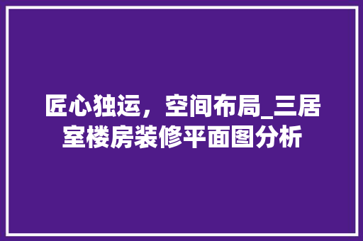 匠心独运，空间布局_三居室楼房装修平面图分析