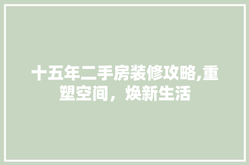 十五年二手房装修攻略,重塑空间，焕新生活
