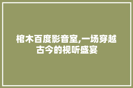 棺木百度影音室,一场穿越古今的视听盛宴