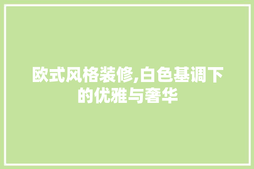 欧式风格装修,白色基调下的优雅与奢华