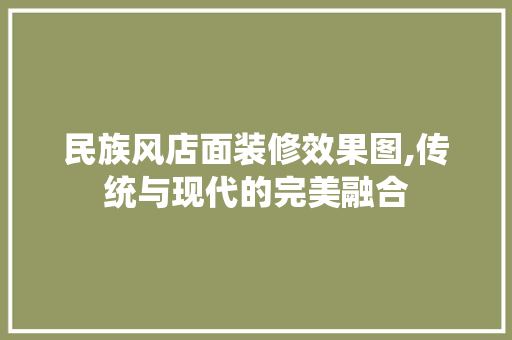 民族风店面装修效果图,传统与现代的完美融合