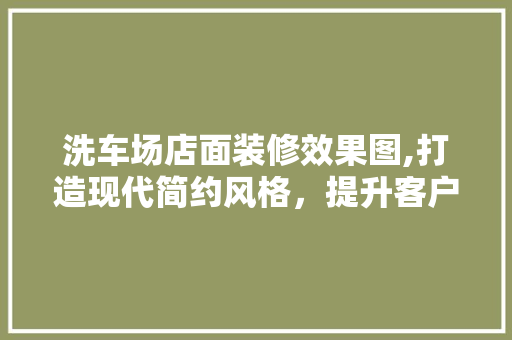 洗车场店面装修效果图,打造现代简约风格，提升客户体验
