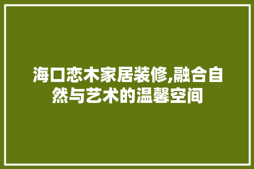 海口恋木家居装修,融合自然与艺术的温馨空间