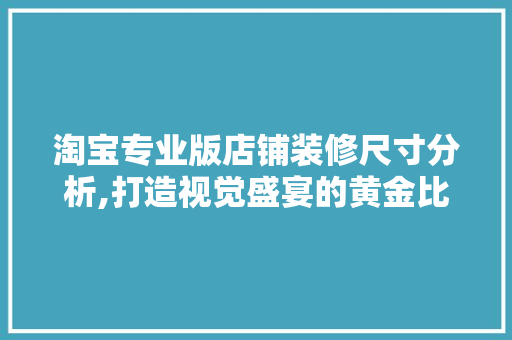 淘宝专业版店铺装修尺寸分析,打造视觉盛宴的黄金比例