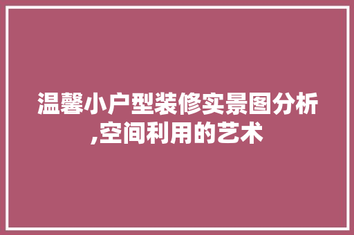 温馨小户型装修实景图分析,空间利用的艺术