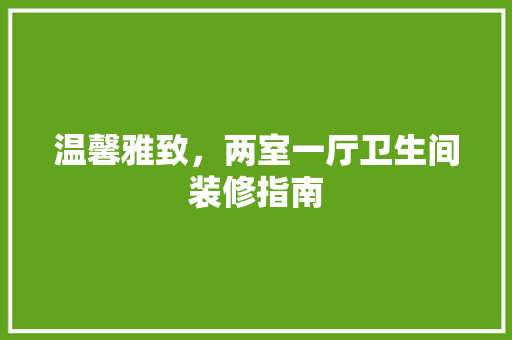 温馨雅致，两室一厅卫生间装修指南