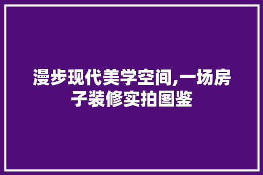 漫步现代美学空间,一场房子装修实拍图鉴