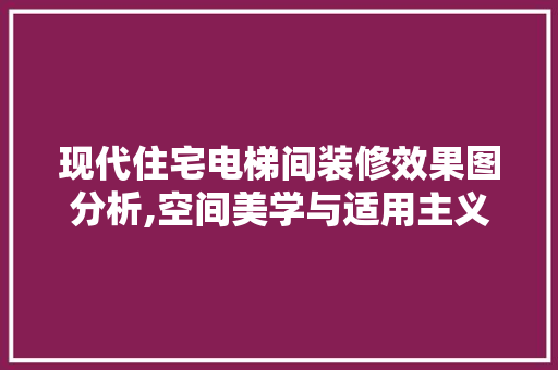 现代住宅电梯间装修效果图分析,空间美学与适用主义的完美融合