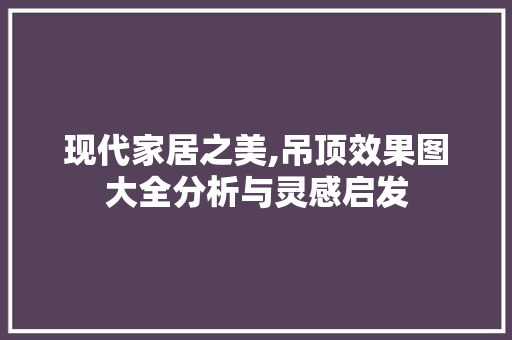 现代家居之美,吊顶效果图大全分析与灵感启发