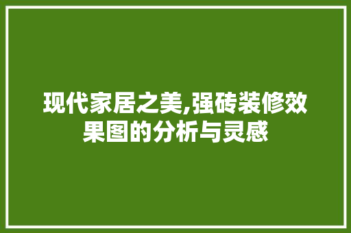现代家居之美,强砖装修效果图的分析与灵感
