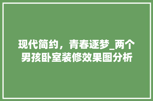 现代简约，青春逐梦_两个男孩卧室装修效果图分析