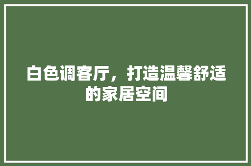 白色调客厅，打造温馨舒适的家居空间