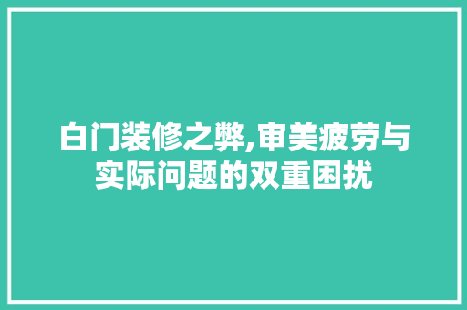 白门装修之弊,审美疲劳与实际问题的双重困扰