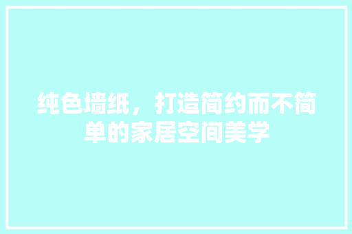 纯色墙纸，打造简约而不简单的家居空间美学