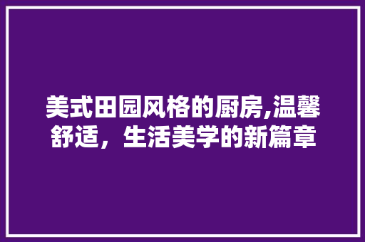 美式田园风格的厨房,温馨舒适，生活美学的新篇章