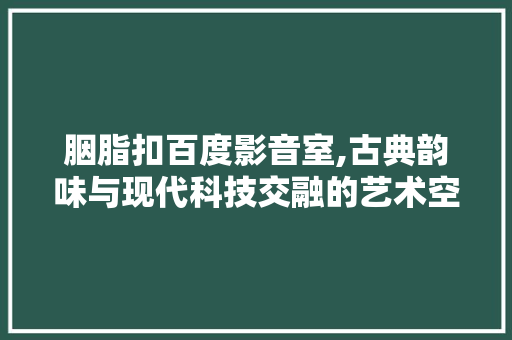 胭脂扣百度影音室,古典韵味与现代科技交融的艺术空间