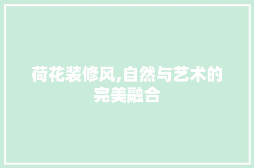 荷花装修风,自然与艺术的完美融合