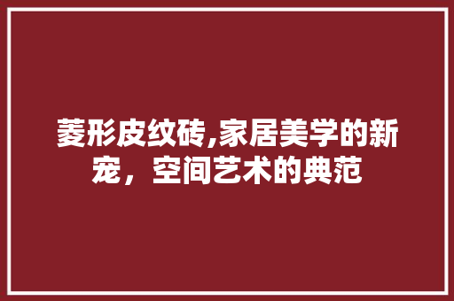菱形皮纹砖,家居美学的新宠，空间艺术的典范
