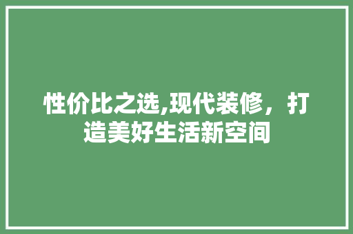 性价比之选,现代装修，打造美好生活新空间