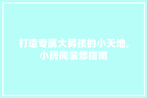 打造专属大男孩的小天地,小房间装修指南