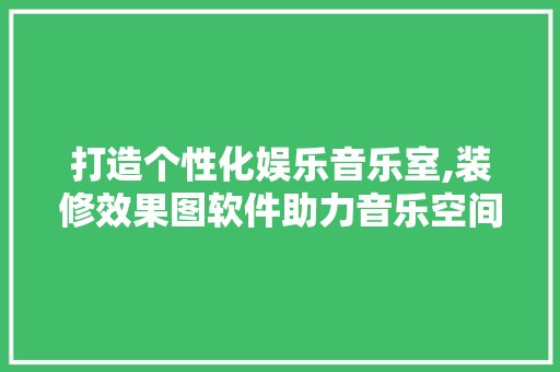 打造个性化娱乐音乐室,装修效果图软件助力音乐空间焕然一新
