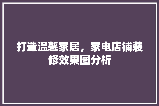 打造温馨家居，家电店铺装修效果图分析