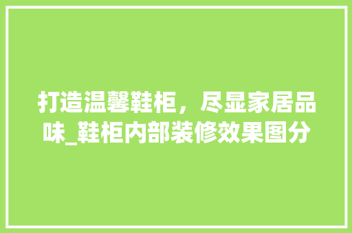 打造温馨鞋柜，尽显家居品味_鞋柜内部装修效果图分析