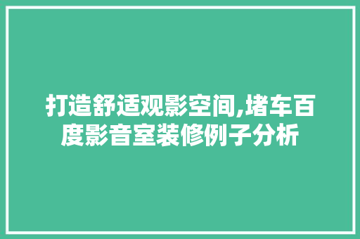打造舒适观影空间,堵车百度影音室装修例子分析