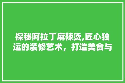 探秘阿拉丁麻辣烫,匠心独运的装修艺术，打造美食与视觉的盛宴