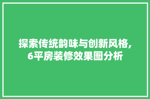 探索传统韵味与创新风格,6平房装修效果图分析