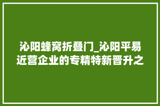 沁阳蜂窝折叠门_沁阳平易近营企业的专精特新晋升之路