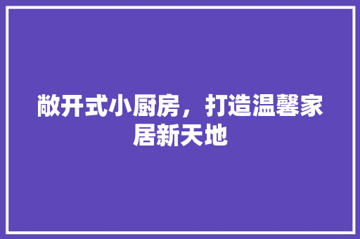敞开式小厨房，打造温馨家居新天地