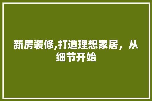 新房装修,打造理想家居，从细节开始