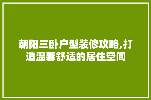 朝阳三卧户型装修攻略,打造温馨舒适的居住空间
