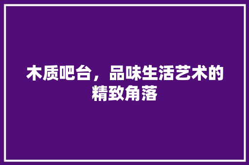木质吧台，品味生活艺术的精致角落