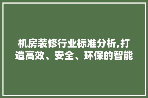 机房装修行业标准分析,打造高效、安全、环保的智能空间