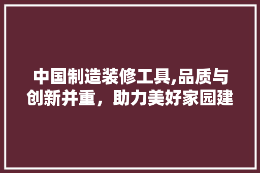 中国制造装修工具,品质与创新并重，助力美好家园建设
