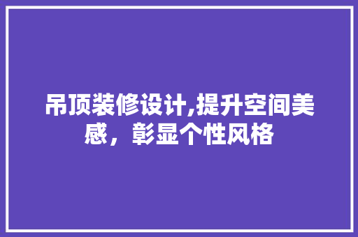 吊顶装修设计,提升空间美感，彰显个性风格