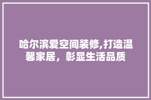 哈尔滨爱空间装修,打造温馨家居，彰显生活品质